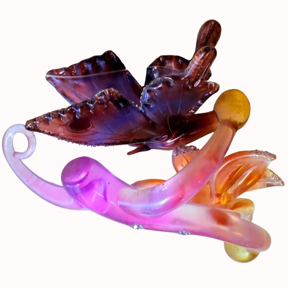 Ashton Drake Heirloom Butterfly Ornament Glass VTG Daffodils Delight Artistic - Picture 3 of 14